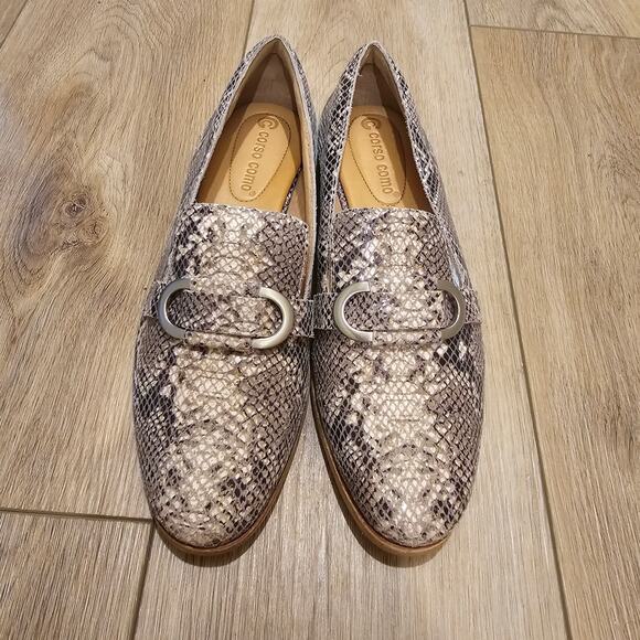 NWOT Corso Como Clarrah Leather Snake Print Loafer Size 7 - Picture 2 of 9